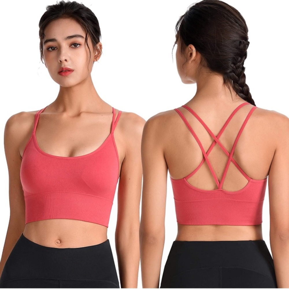 cross back sports bra